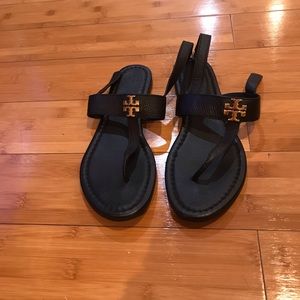 Tory Burch Black Leather Sandals